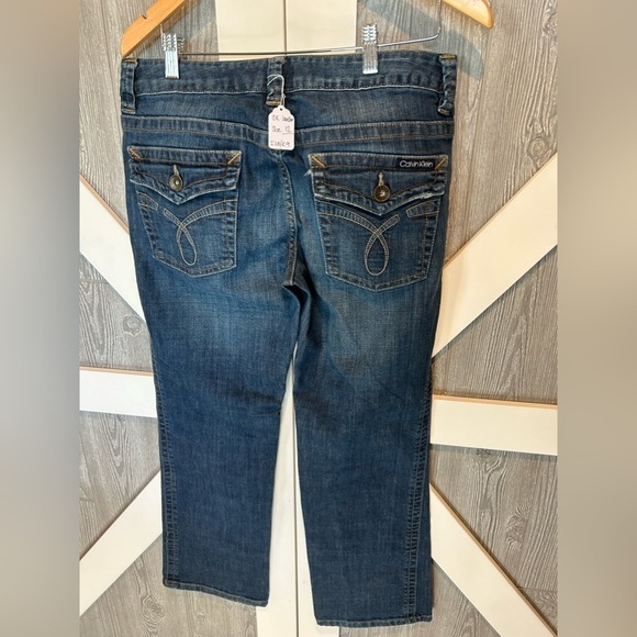 WJ2. Calvin Klein Jeans Lean Boot Cut blue Jeans Sz 12 - Picture 2 of 6
